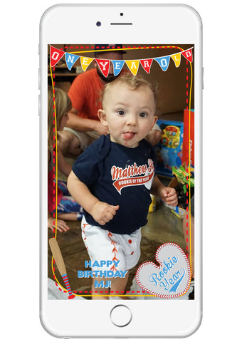 Rookie Year First Birthday Party Snapchat Filter