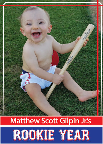 Rookie Year First Birthday Party Baseball Invitation