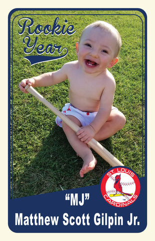 Rookie Year First Birthday Party Custom Baseball Card