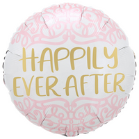 Pink & Gold Happily Ever After 18" Round Foil Balloon