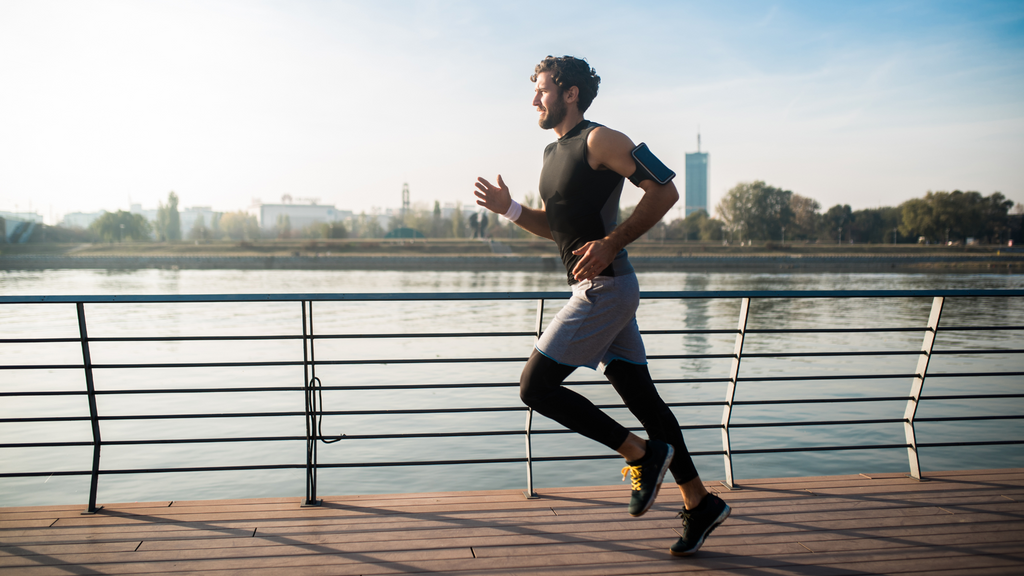 Men running to improve health
