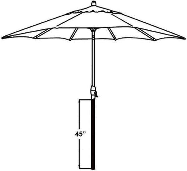 Treasure Garden 45" Bottom Umbrella Pole Replacements