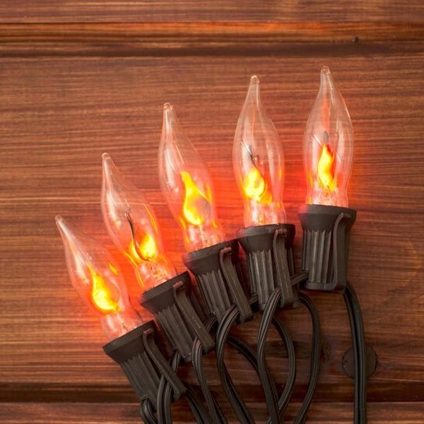 Flickering Flame Orange Halloween Lights | Halloween Lighting