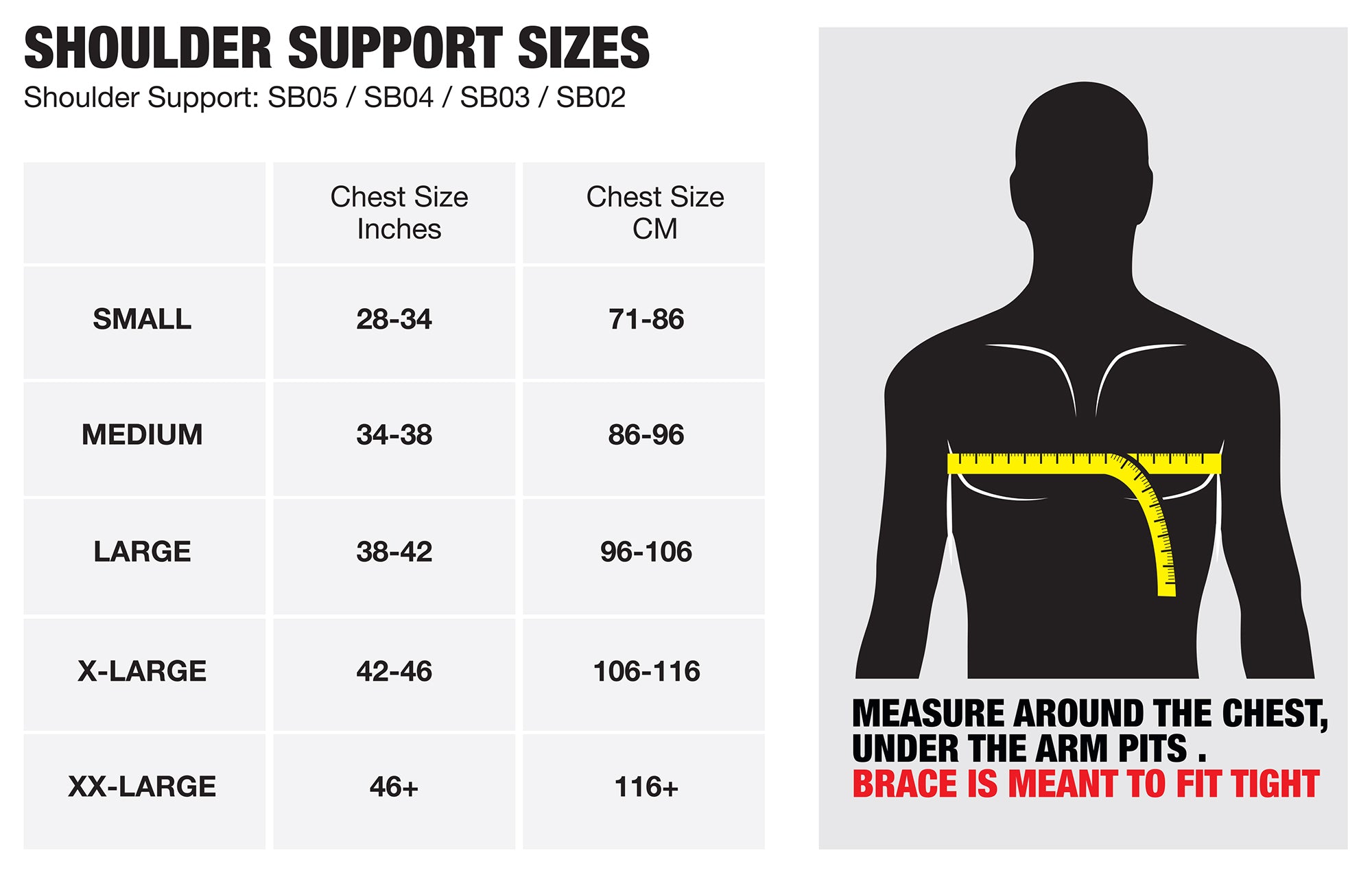 Shoulder Brace Size Chart | EVS Sports