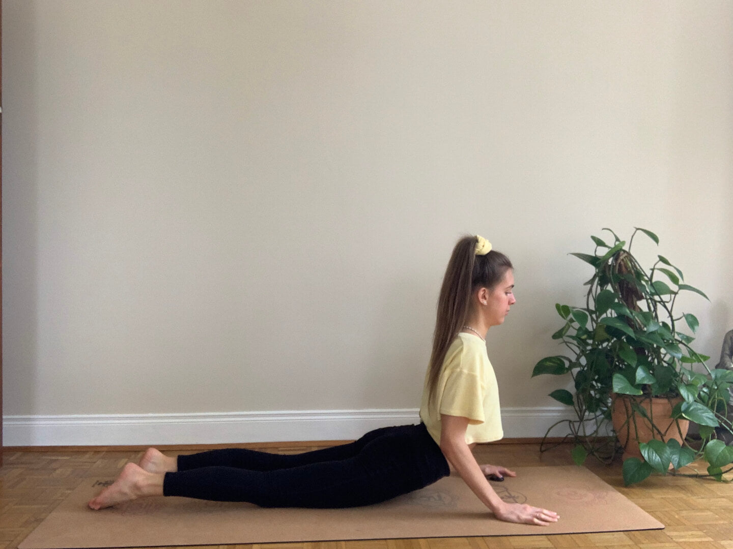 Amy Nevins demonstrating cobra pose