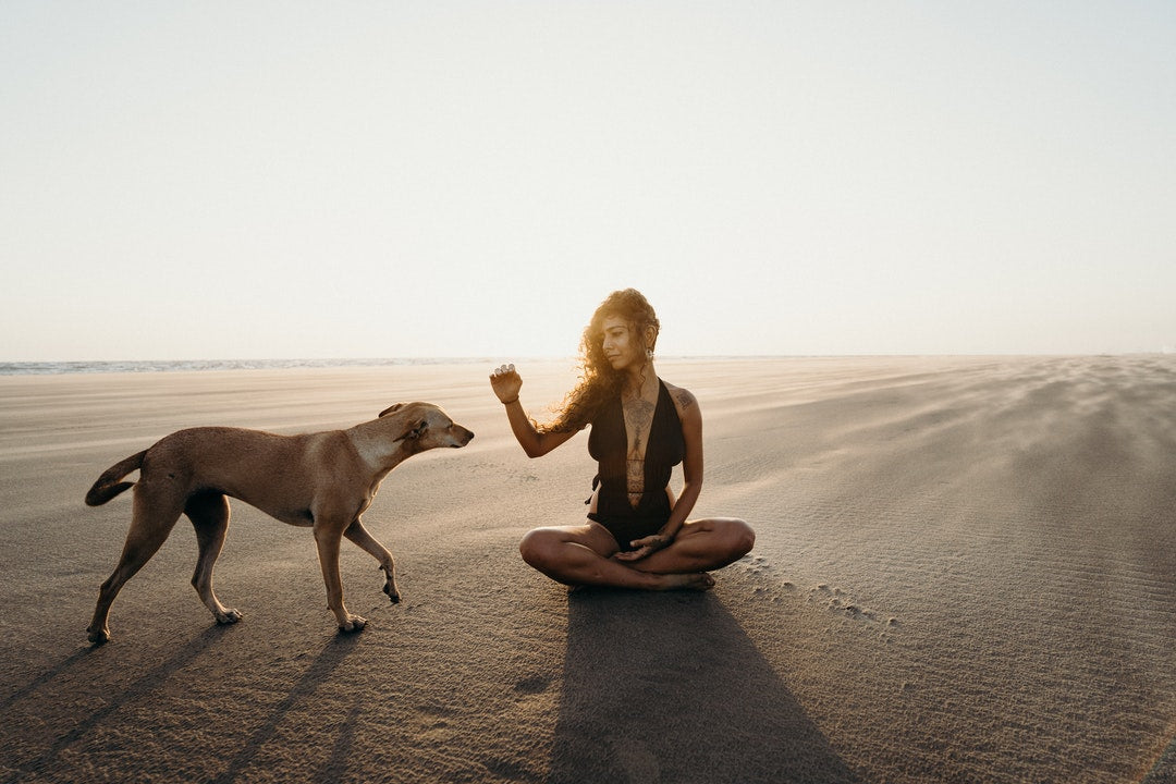 Gentle yoga practice on the beach