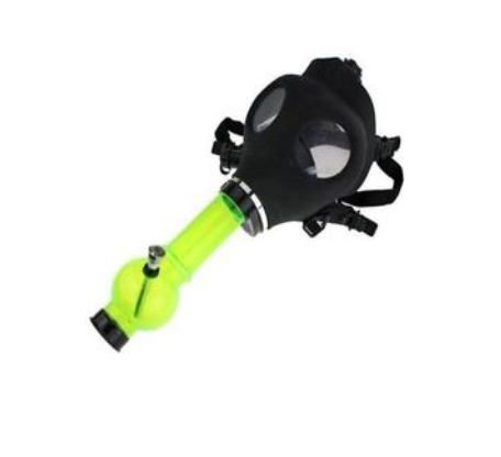 8.5 Inch Acrylic Black Gas Mask Bong - One Size Fits All