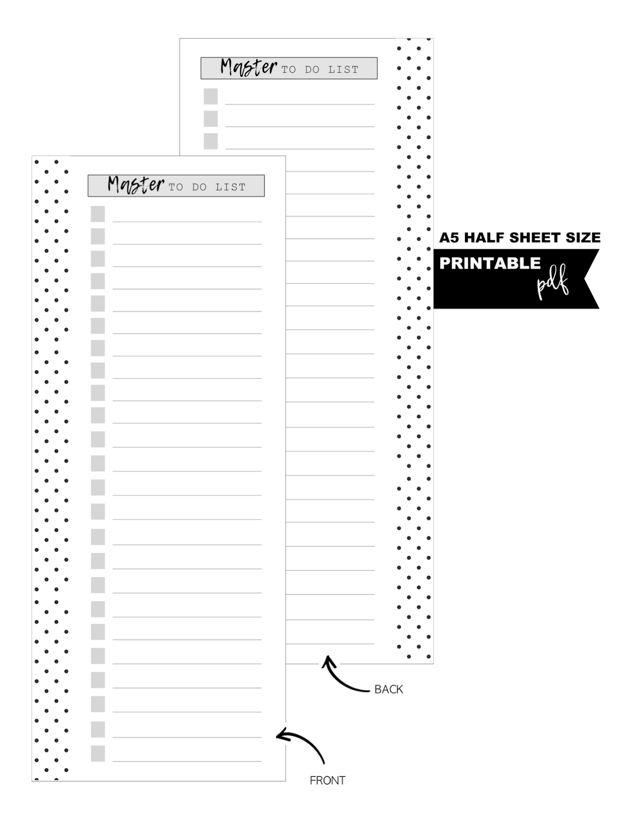 A5 Half Sheet Master To Do List Fill Paper Inserts – Fancy Plans Co