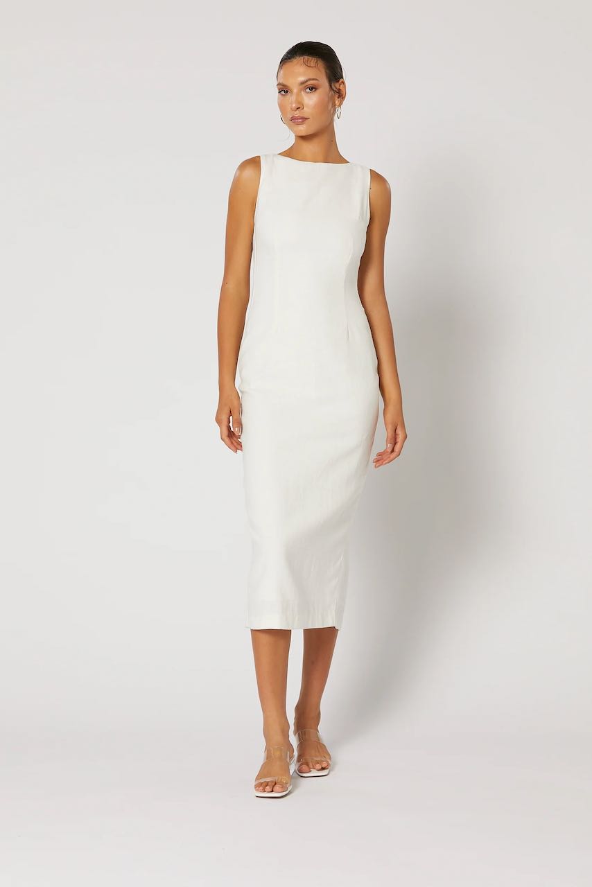 Winona - Siesta Midi Dress - White | All The Dresses