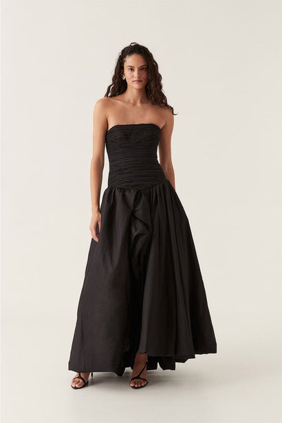 Rent Black Georgette Drape Gown Online | Glamourental