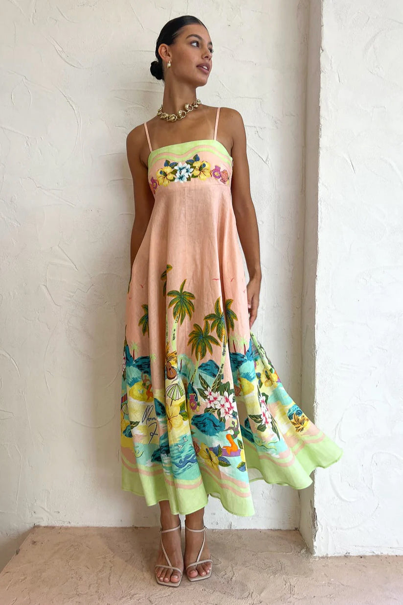 Alemais - Mermaid Point Sundress Dress - Guava | All The Dresses