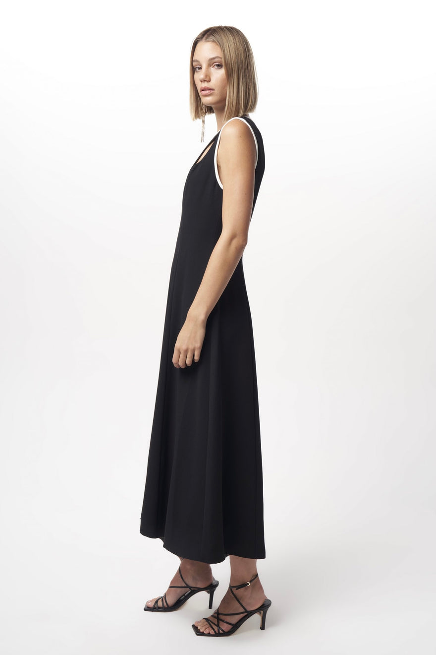 Nicola Finetti - Vera Keyhole Dress - Black/White | All The Dresses