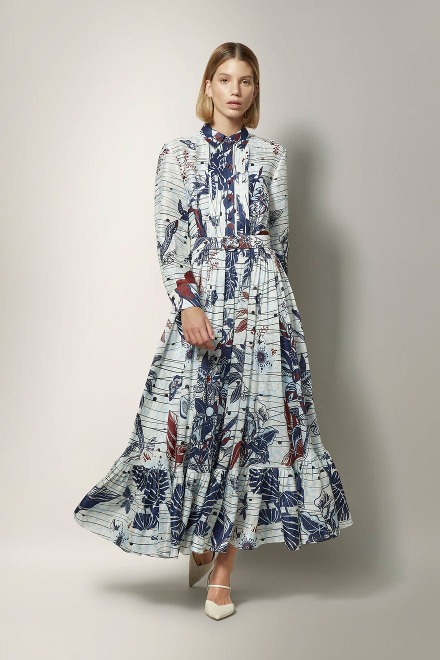 Leo Lin - La Casa Silk Linen Dress - Print | All The Dresses