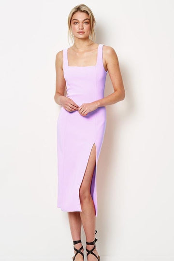 alessandra asym dress lilac