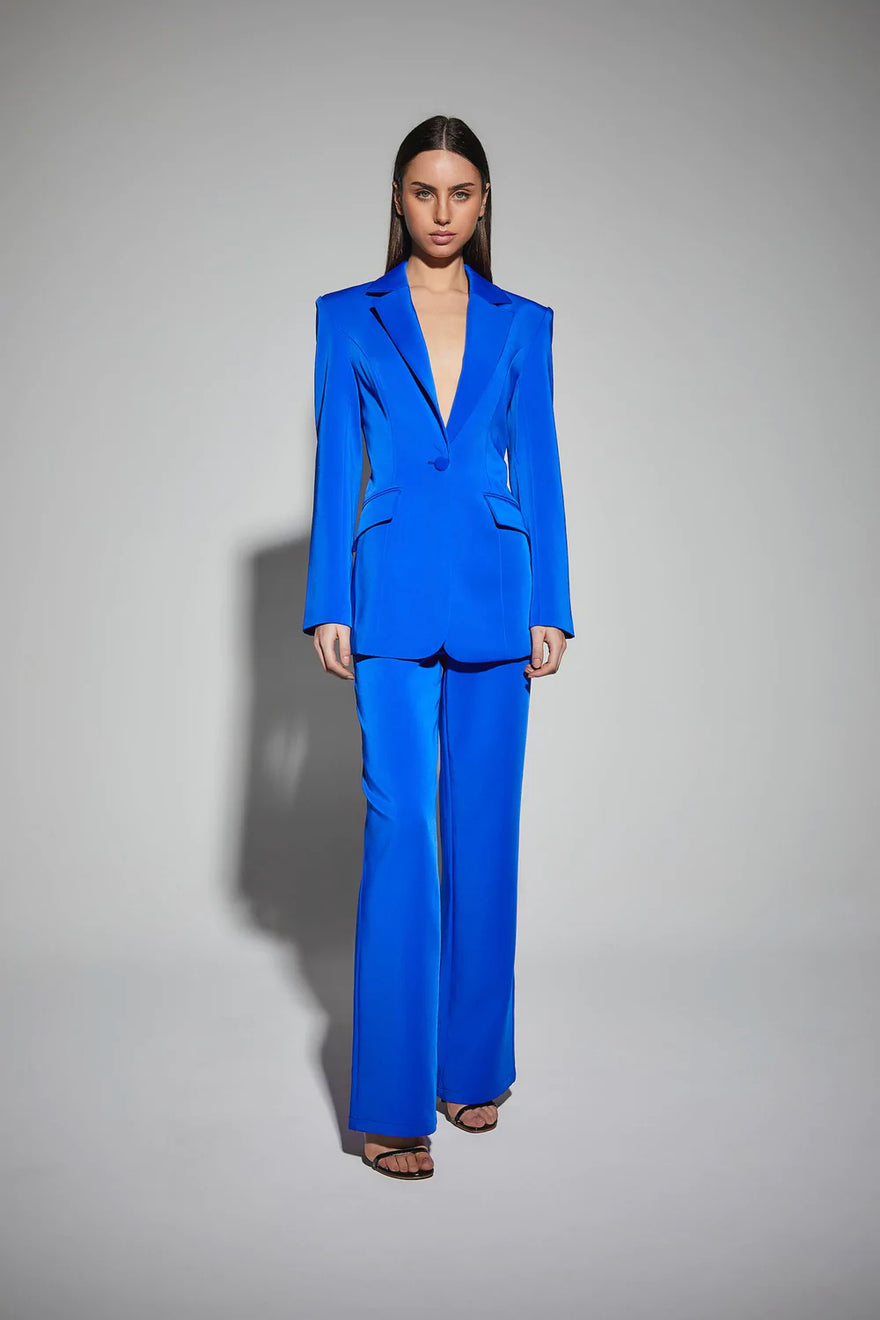 Kianna - Shim Flare Pant - Blue | All The Dresses