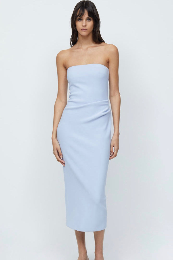 Bec Bridge Karina Strapless Midi Dress Powder Blue All The