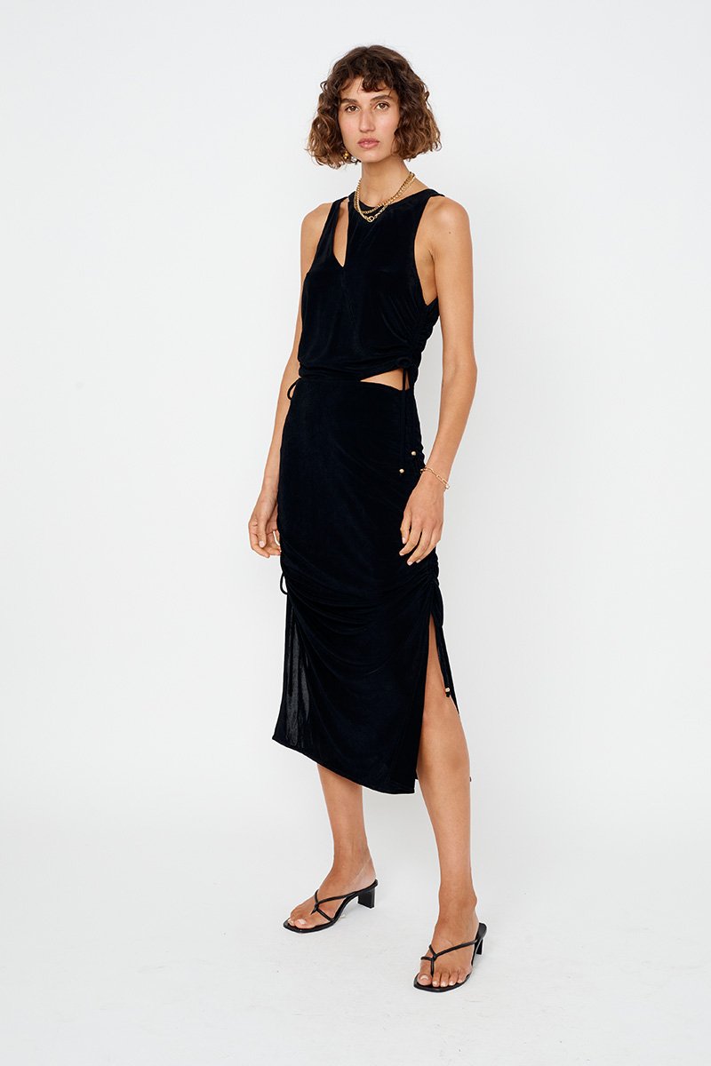 Black Midi Tank Dress  Black midi tank dress, Black tank dress outfit, Midi  tank dress