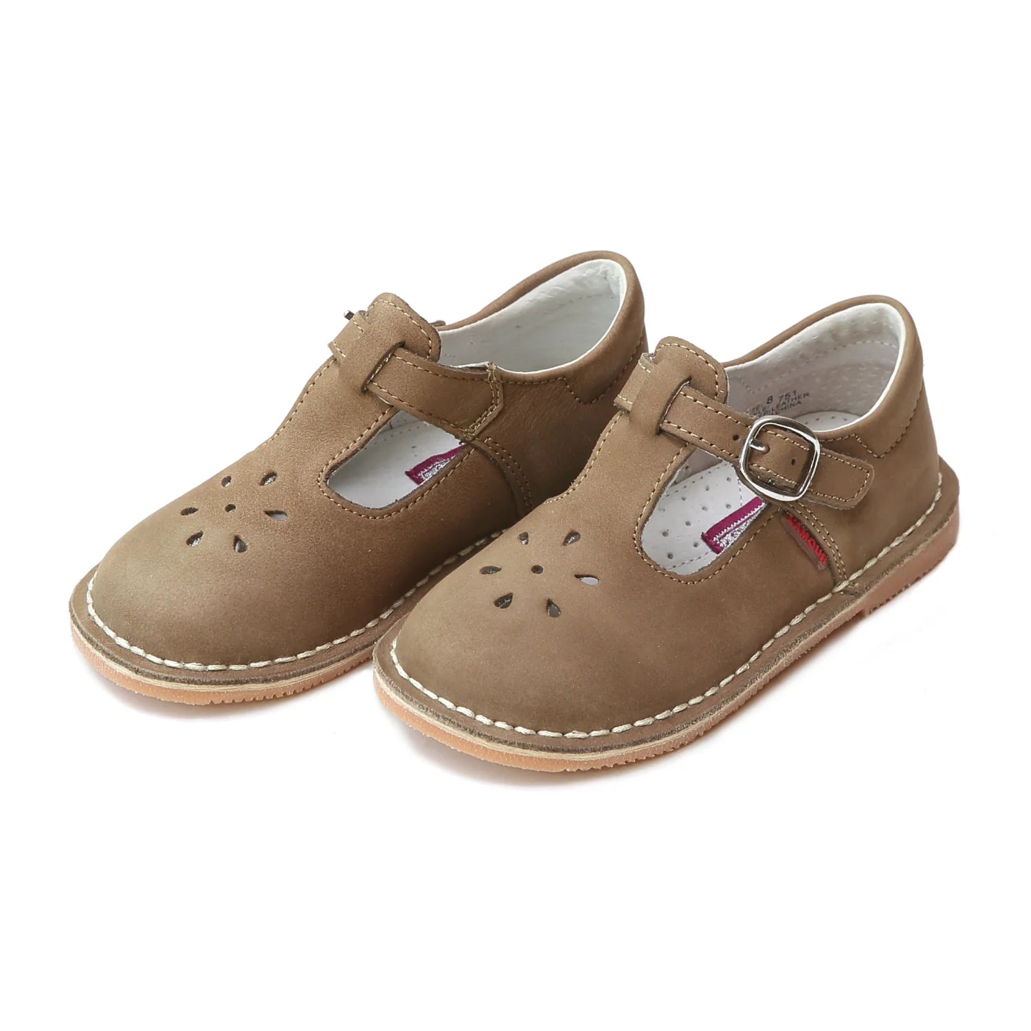 Joy Classic Nubuck Leather T Strap Mary Jane Nubuck Khaki