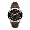FOSSIL GRANT CHRONOGRAPH GOLD STAINLESS STEEL FS5268 MEN'S BROWN LEATHER STRAP WATCH - H2 Hub Watches