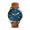 FOSSIL GRANT CHRONOGRAPH ROSE GOLD STAINLESS STEEL FS5237 BLUE LEATHER STRAP MEN'S WATCH - H2 Hub Watches