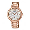 CASIO SHEEN SHE-3048PGL-7AUDR QUARTZ ROSE GOLD STAINLESS STEEL WHITE LEATHER STRAP WOMEN'S WATCH - H2 Hub Watches