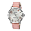 COACH DELANCEY ANALOG QUARTZ SILVER STAINLESS STEEL 14502799 PINK LEATHER STRAP WOMEN'S WATCH - H2 Hub Watches