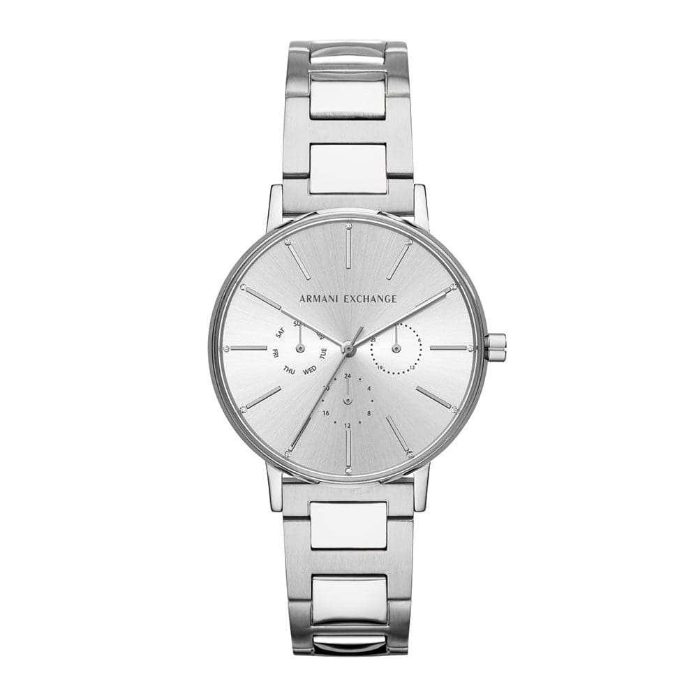 armani exchange silver womens watch