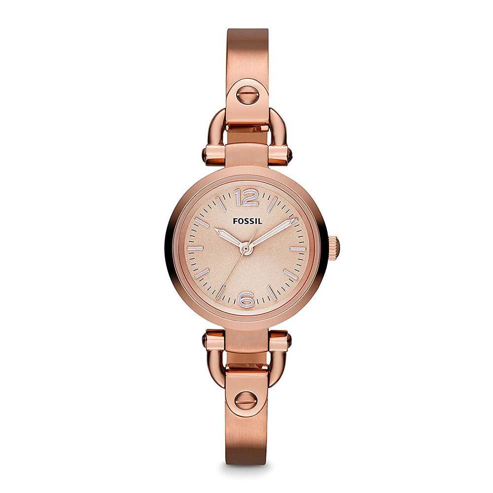 FOSSIL GEORGIA ANALOG QUARTZ ROSE RUSTFRI STÅL ES3268 LÆDER – H2