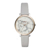 FOSSIL JACQUELINE ANALOG QUARTZ TWO TONE STAINLESS STEEL ES4377 GREY LEATHER STRAP WOMEN'S WATCH - H2 Hub Watches