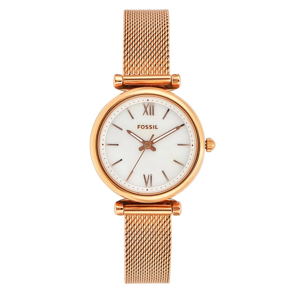 Fossil Carlie Mini Automatic Stainless Steel Mesh Women's Watch