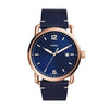 FOSSIL THE COMMUTER ANALOG QUARTZ ROSE GOLD STAINLESS STEEL FS5274 BLUE LEATHER STRAP MEN'S WATCH - H2 Hub Watches