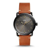 FOSSIL THE COMMUTER ANALOG QUARTZ BLACK STAINLESS STEEL FS5276 BROWN LEATHER STRAP MEN'S WATCH - H2 Hub Watches