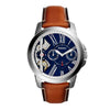 FOSSIL GRANT AUTOMATIC ROSE GOLD STAINLESS STEEL ME1162 BLUE LEATHER STRAP MEN'S WATCH - H2 Hub Watches