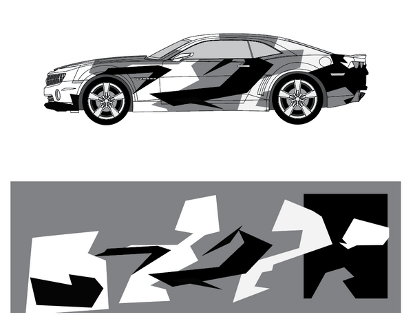 Verrassend Vector Vehicle Wrap Design - Car Wrap - Abstract camo – Graphics PW-53