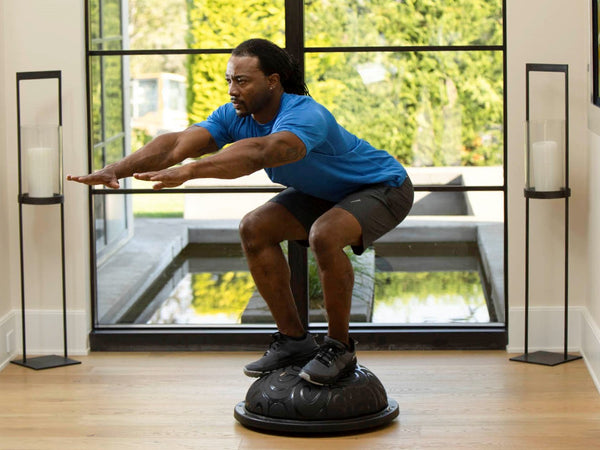 V Squat on Bosu Ball