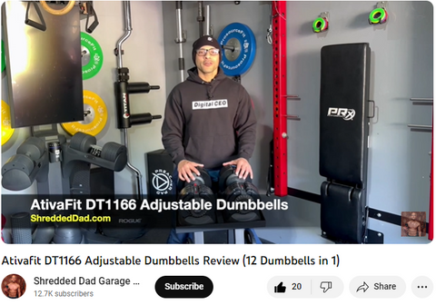 Video review for the Ativafit DT1166 adjustabel dumbbells