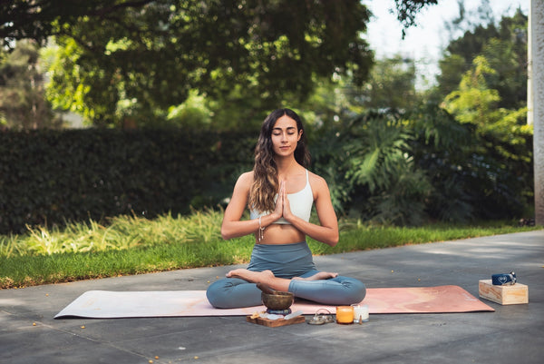 A woman doing meditation