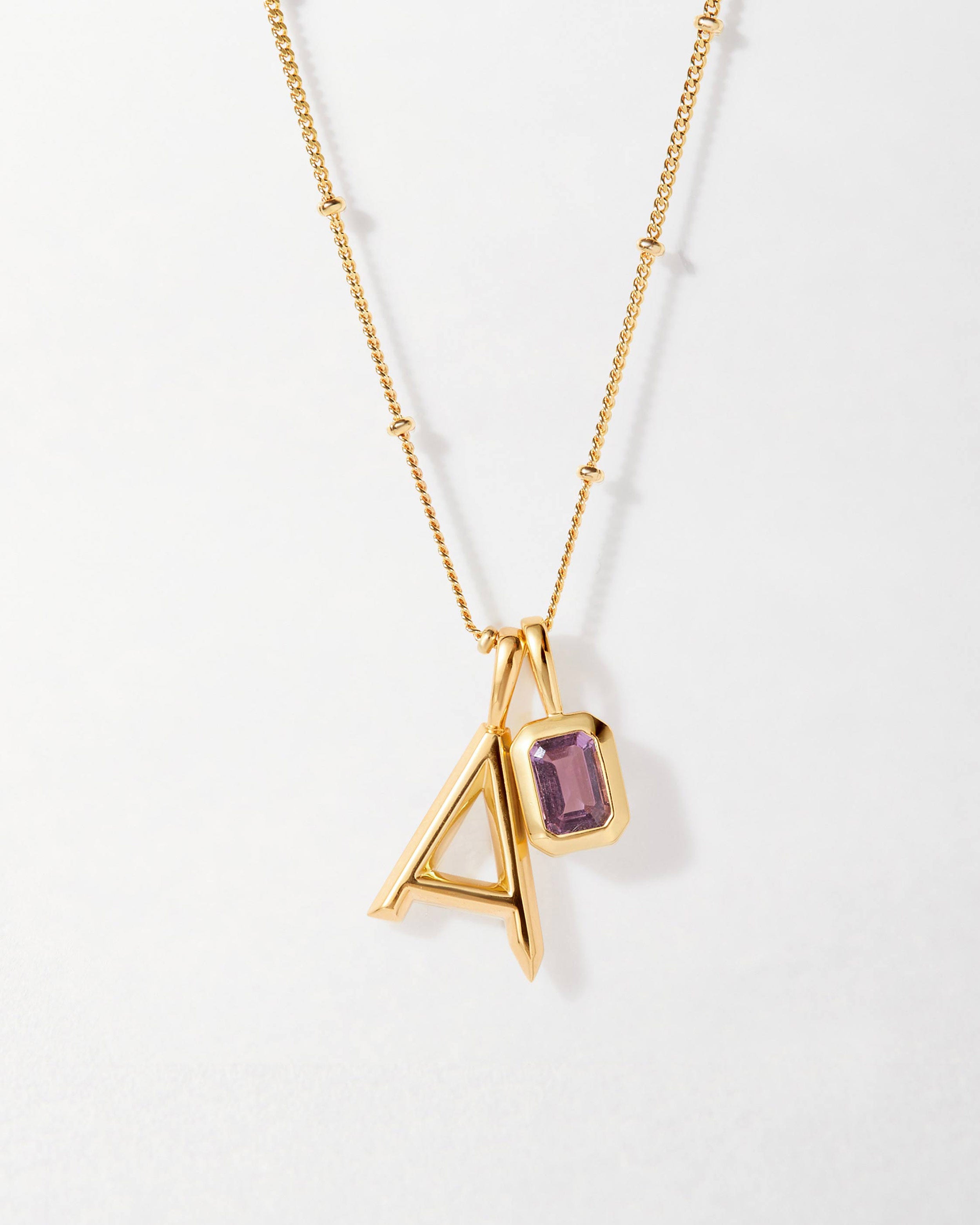 Personalised Initial & Birthstone Necklace Layering Set – EDGE of EMBER