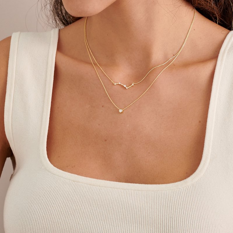Heart Diamond Necklace 14k Gold – EDGE of EMBER