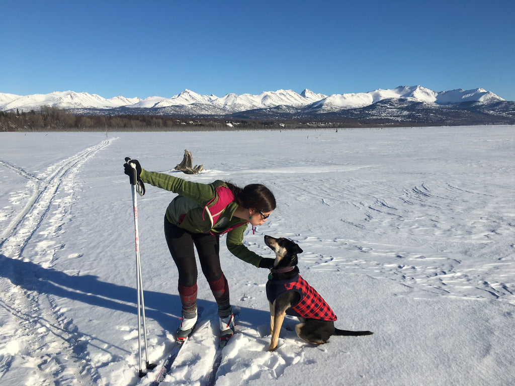 Piper and Andy Skiing