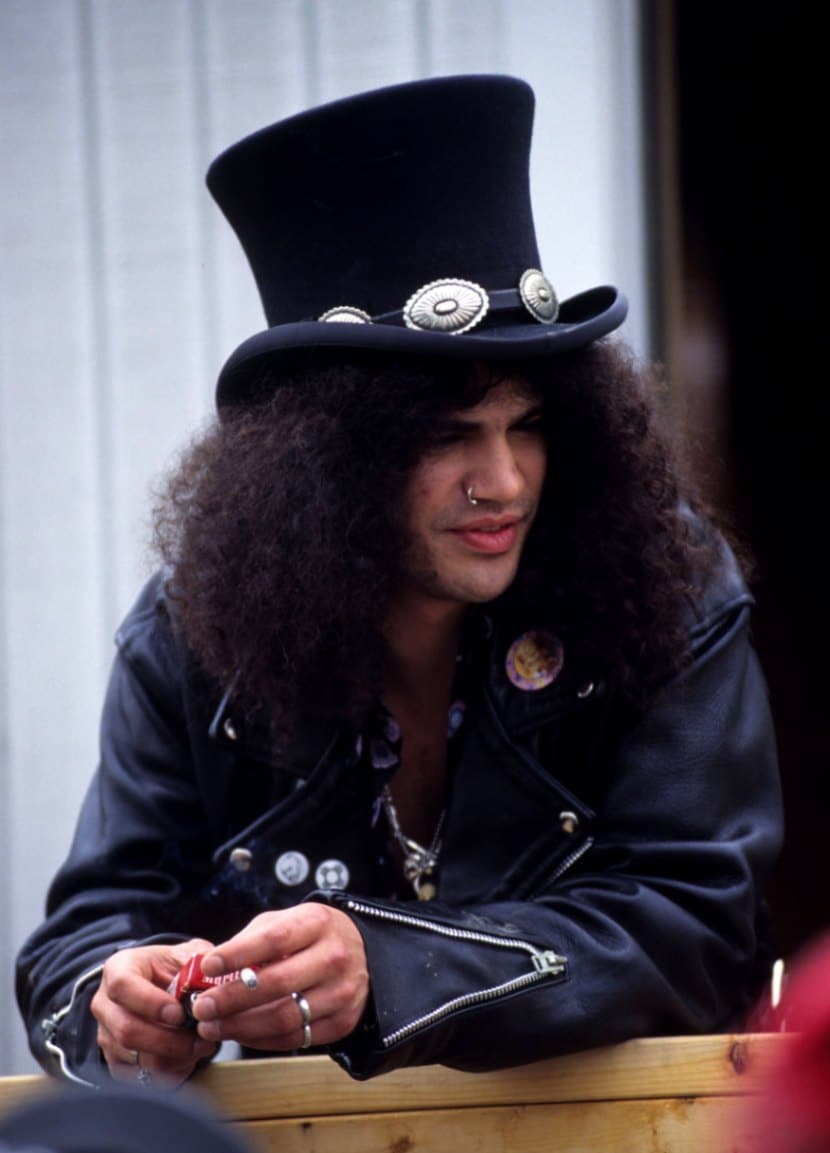 Slash in his black top hat at Woodstock ’94 on August 13, 1994 in Saugerties, New York.