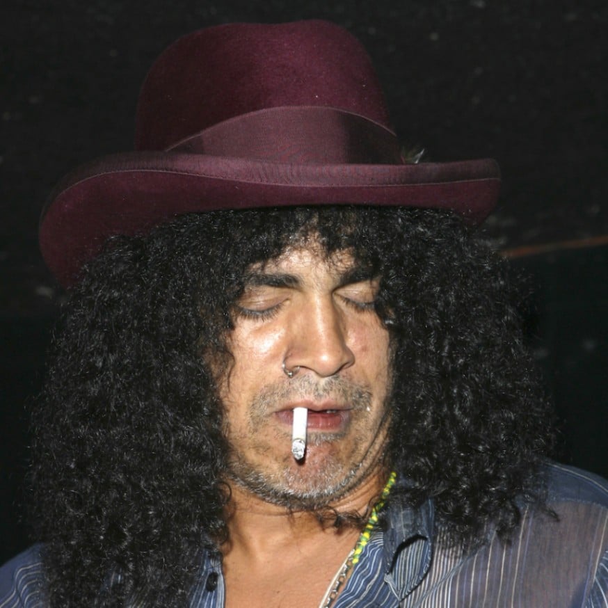 Sundance Film Festival hats are always popular Slash wore a purple Homburg when he attended.