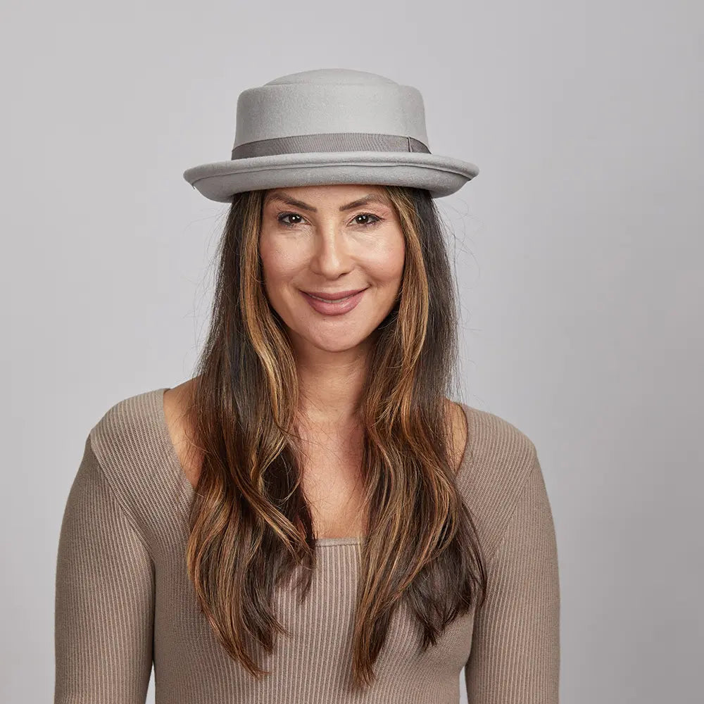 Chi Town Grey Felt Pork Pie Hat Ladies FW23 American Hat Makers 4