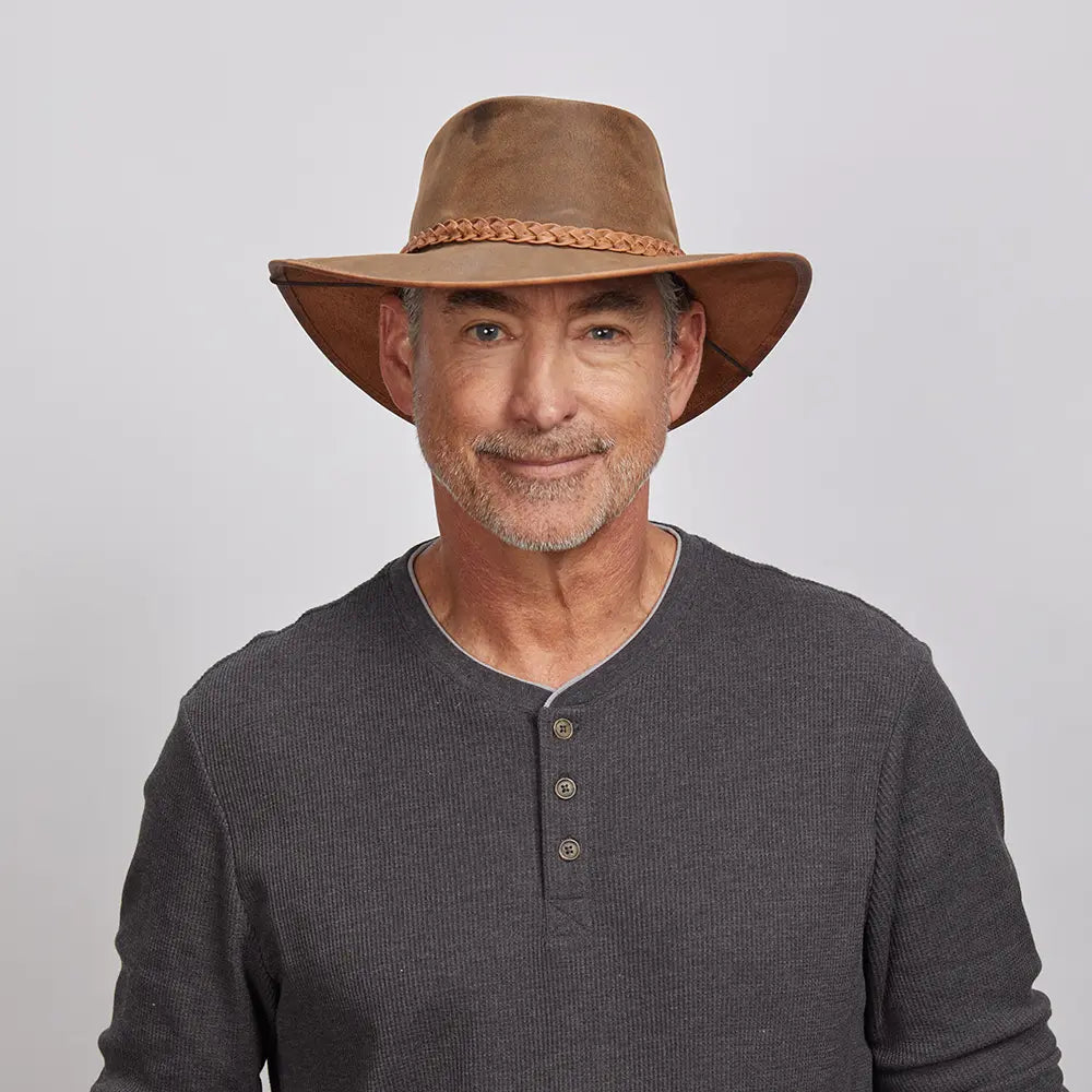 Crusher | Mens Crushable Leather Outback Hat - American Hat Makers product image