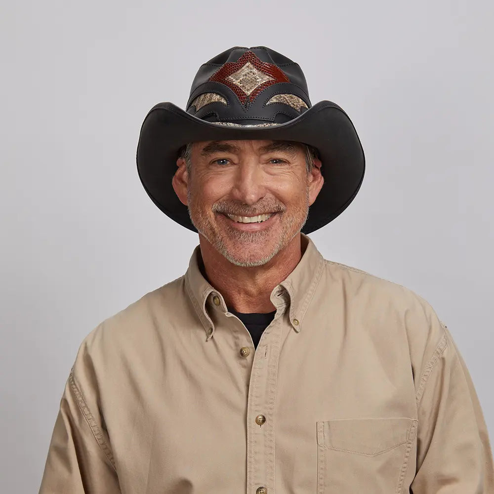 Storm Black Leather Cowboy Hat Mens FW23 American Hat Makers 5