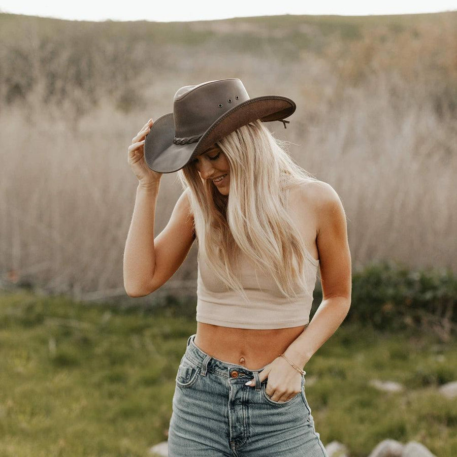 Womens Leather Cowboy Hat - Hollywood by American Hat Makers