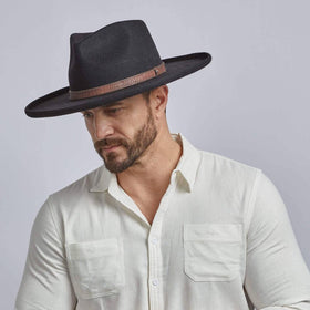 Aspen Mens Wide Brim Felt Fedora Hat By American Hat Makers, 51% OFF