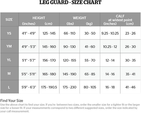 Mega Sizing Guide for Soccer Gear: List of sizing charts