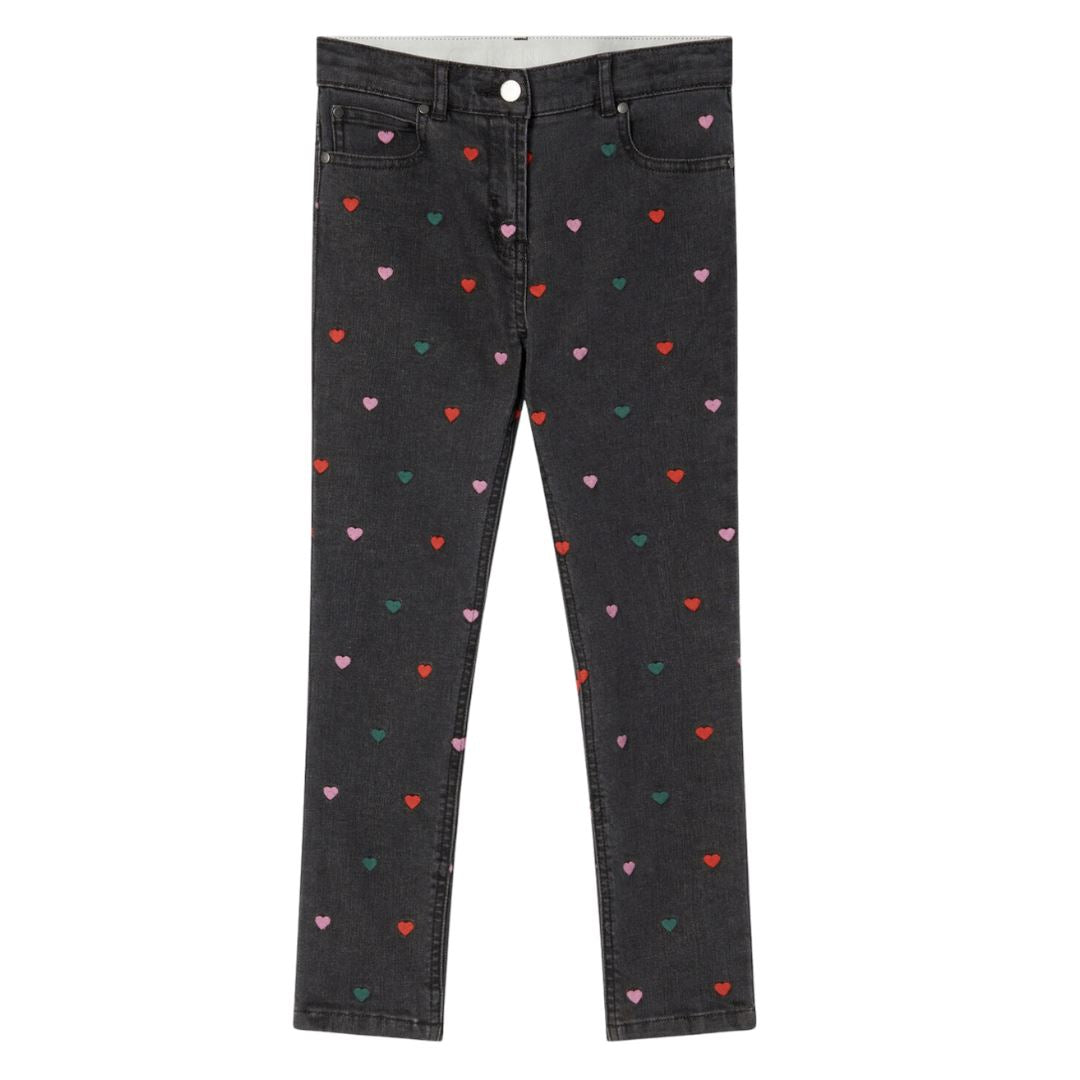 Stella McCartney Kids Heart Embroidery Skinny Jeans - Swoop product image