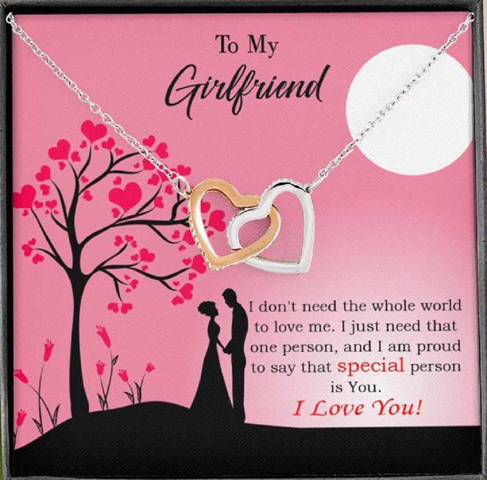 Girlfriend Necklace Gift Card Special Person Girlfriend Inseparable Love Pendant Surgical Steel Girlfriend Birthday Card Romantic - Express Your Love Gifts